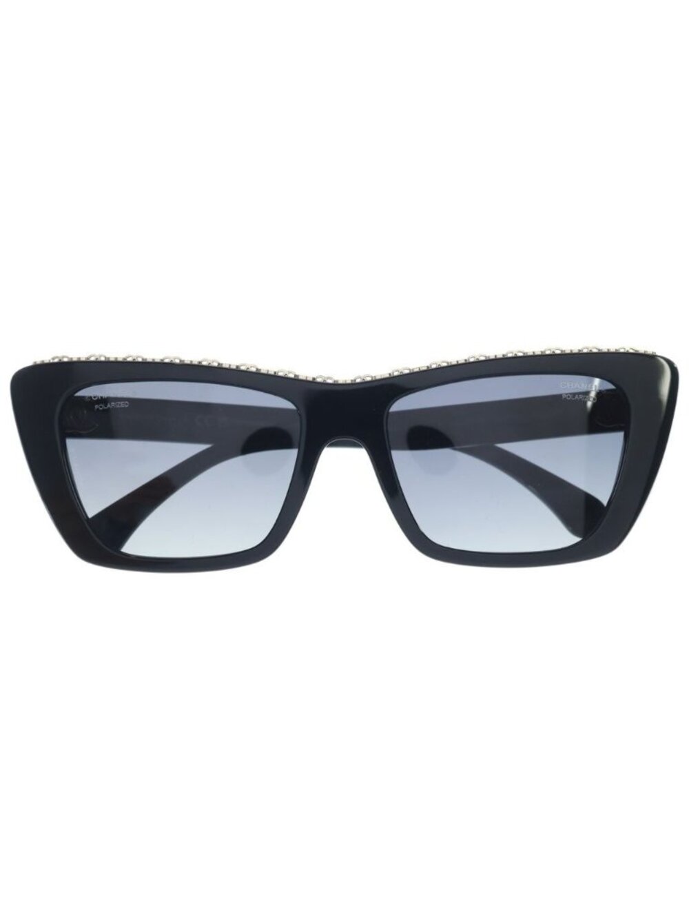 Chanel Butterfly Shape Sunglasses Chain Black Gold 54 Eyewear